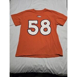 Denver Broncos Shirt Mens Large Orange NFL Football Miller 58 Majestic Tee